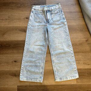 GAP Women's High Rise Wide Leg Ankle Jeans Light Wash Size 29